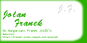 jolan franek business card